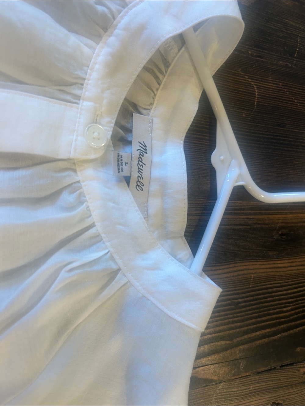 Madewell Cream Round-Neck Button-Front Blouse - Picture 3 of 6